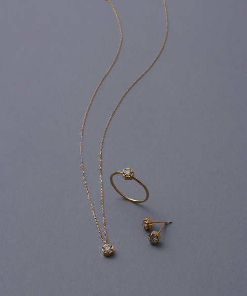 0.18ct六角ダイヤリング K18(リング)|Lilas(リラ) 0.18ct六角ダイヤリング K18(リング)|Lilas(リラ)