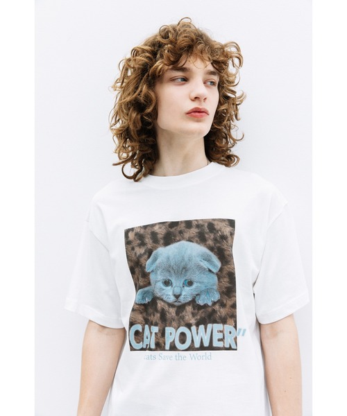 WCJ(ダブルシージェイ)の「CAT POWER SS TEE(Tシャツ/カットソー・レディース・ブラック/ホワイト/ライトグレー/ブラウン/ピンク/ライム・FREE)」の20枚目の写真