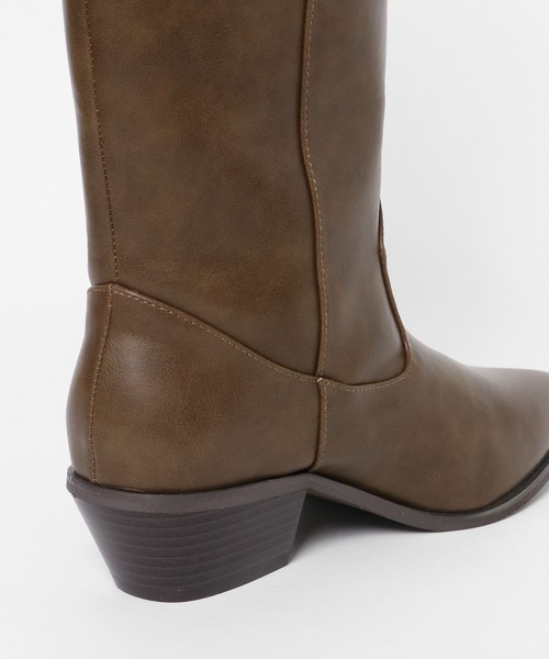 SENSE OF PLACE by URBAN RESEARCH（センスオブプレイスバイアーバンリサーチ）の「ポインテッドウエスタンブーツ（ブーツ・レディース・ブラック/ライトブラウン・SMALL/MEDIUM/LARGE）」の9枚目の写真