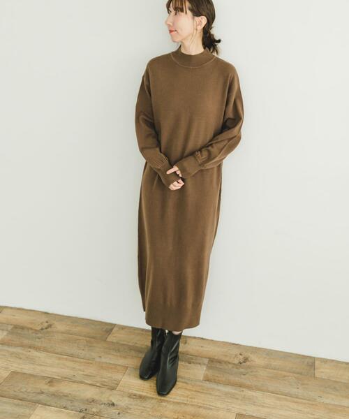 ITEMS URBANRESEARCH（アイテムズ アーバンリサーチ）の「ハイネックニットワンピース（ワンピース・レディース・グレー系その他/ブラック/ブラウン・FREE）」の18枚目の写真
