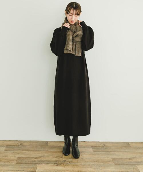 ITEMS URBANRESEARCH（アイテムズ アーバンリサーチ）の「ハイネックニットワンピース（ワンピース・レディース・グレー系その他/ブラック/ブラウン・FREE）」の6枚目の写真