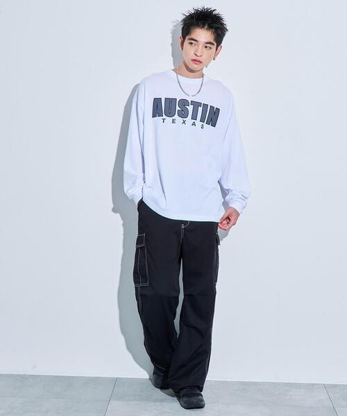 WEGO(ウィゴー)の「WEGO/アクセ付きグラフィックロンT(Tシャツ/カットソー・メンズ・ブラック/ダークグリーン/ホワイト・MEDIUM/LARGE)」の14枚目の写真