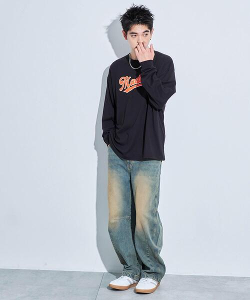 WEGO(ウィゴー)の「WEGO/アクセ付きグラフィックロンT(Tシャツ/カットソー・メンズ・ブラック/ダークグリーン/ホワイト・MEDIUM/LARGE)」の15枚目の写真