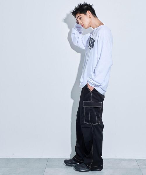 WEGO(ウィゴー)の「WEGO/アクセ付きグラフィックロンT(Tシャツ/カットソー・メンズ・ブラック/ダークグリーン/ホワイト・MEDIUM/LARGE)」の20枚目の写真