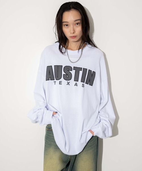 WEGO(ウィゴー)の「WEGO/アクセ付きグラフィックロンT(Tシャツ/カットソー・メンズ・ブラック/ダークグリーン/ホワイト・MEDIUM/LARGE)」の4枚目の写真