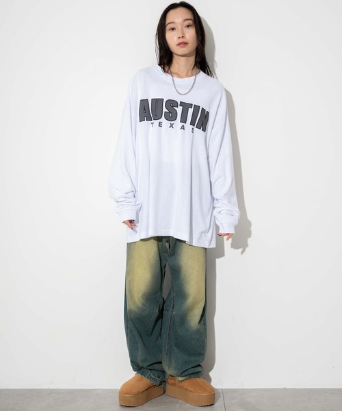 WEGO(ウィゴー)の「WEGO/アクセ付きグラフィックロンT(Tシャツ/カットソー・メンズ・ブラック/ダークグリーン/ホワイト・MEDIUM/LARGE)」の10枚目の写真