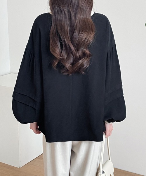 ABITOKYO(アビトーキョー)の「前後2WAYボリュウーム袖配色ブラウス(シャツ/ブラウス・レディース・ブラック/ベージュ/カーキ・M/L/XL)」の15枚目の写真