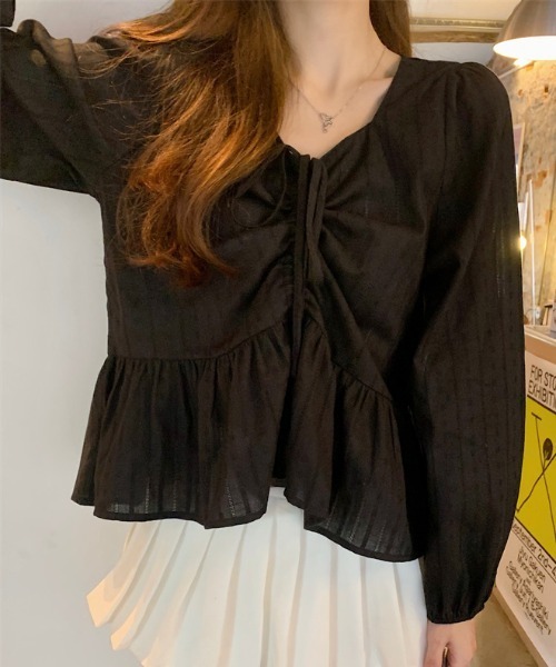 CELINE トリオンフ柄 ブラウス Y2K リボン シャツ フリル 韓国