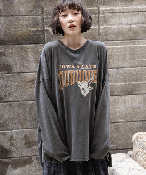 niko and...(ニコアンド)の「アソートロゴ BIGTシャツ(Tシャツ/カットソー・レディース・ネイビー/チャコール/ナチュラル/オフホワイト・FREE)」の10枚目の写真