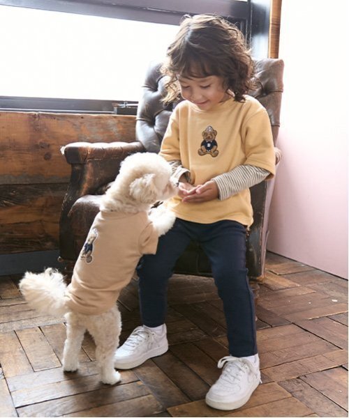 petit main（プティマイン）の「【リンク】くまサガラ重ね着長袖Tシャツ(キッズ)（Tシャツ/カットソー・キッズ・ネイビー/ホワイト系その他/クリーム・120cm/110cm/100cm/90cm/80ｃｍ/130cm）」の3枚目の写真