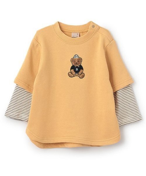 petit main（プティマイン）の「【リンク】くまサガラ重ね着長袖Tシャツ(キッズ)（Tシャツ/カットソー・キッズ・ネイビー/ホワイト系その他/クリーム・120cm/110cm/100cm/90cm/80ｃｍ/130cm）」の4枚目の写真