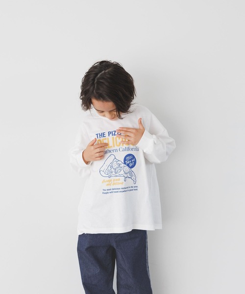 BAYFLOW（ベイフロー）の「[綿100%] アソートロゴBIGTシャツ(KIDS)（Tシャツ/カットソー・キッズ・グリーン/ピンク/チャコール/オフホワイト・130cm/110cm/140cm/150cm/120cm）」の8枚目の写真