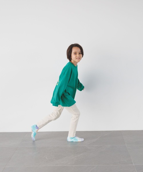 BAYFLOW（ベイフロー）の「[綿100%] アソートロゴBIGTシャツ(KIDS)（Tシャツ/カットソー・キッズ・グリーン/ピンク/チャコール/オフホワイト・130cm/110cm/140cm/150cm/120cm）」の19枚目の写真