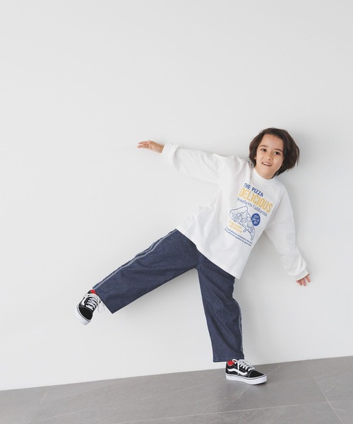 BAYFLOW（ベイフロー）の「[綿100%] アソートロゴBIGTシャツ(KIDS)（Tシャツ/カットソー・キッズ・グリーン/ピンク/チャコール/オフホワイト・130cm/110cm/140cm/150cm/120cm）」の5枚目の写真