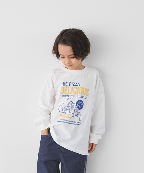 BAYFLOW（ベイフロー）の「[綿100%] アソートロゴBIGTシャツ(KIDS)（Tシャツ/カットソー・キッズ・グリーン/ピンク/チャコール/オフホワイト・130cm/110cm/140cm/150cm/120cm）」の6枚目の写真