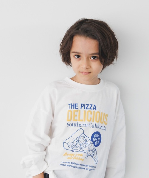 BAYFLOW（ベイフロー）の「[綿100%] アソートロゴBIGTシャツ(KIDS)（Tシャツ/カットソー・キッズ・グリーン/ピンク/チャコール/オフホワイト・130cm/110cm/140cm/150cm/120cm）」の10枚目の写真