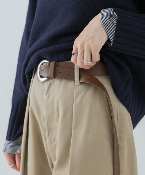 ブラウンレザーオーバルバックルベルト URBAN RESEARCH（アーバンリサーチ）の「オーバルバックルレザー