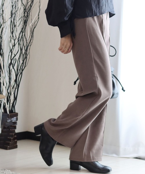 Salong hameu(サロン ハミュー)の「エステルカルゼ センタープリーツワイドパンツ レディース/スラックスイージーパンツ(スラックス・レディース・グリーン/モカ/ブラック・M/L)」の9枚目の写真