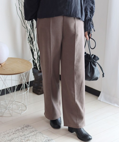 Salong hameu(サロン ハミュー)の「エステルカルゼ センタープリーツワイドパンツ レディース/スラックスイージーパンツ(スラックス・レディース・グリーン/モカ/ブラック・M/L)」の8枚目の写真