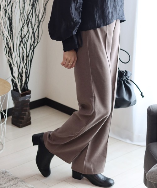 Salong hameu(サロン ハミュー)の「エステルカルゼ センタープリーツワイドパンツ レディース/スラックスイージーパンツ(スラックス・レディース・グリーン/モカ/ブラック・M/L)」の12枚目の写真