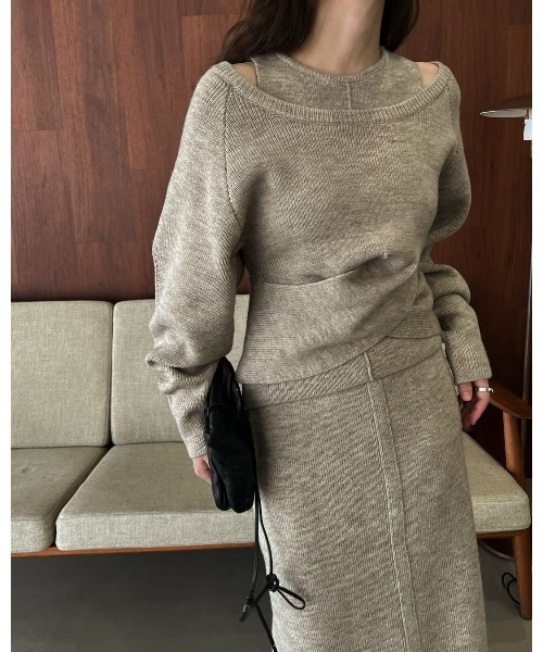WILLFULLY(ウィルフリー)の「cachecoeur knit × american sleeve knit tank(ニット/セーター・レディース・タン/チャコール/ストーン・FREE)」の3枚目の写真