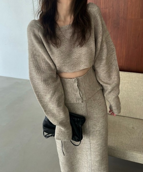 WILLFULLY(ウィルフリー)の「cachecoeur knit × american sleeve knit tank(ニット/セーター・レディース・タン/チャコール/ストーン・FREE)」の9枚目の写真