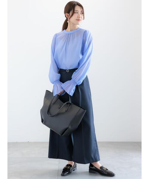 Te chichi(テチチ)の「ナローベルトワイドクロップトパンツ(その他パンツ・レディース・ネイビー/グレー/ブラウン・F)」の5枚目の写真