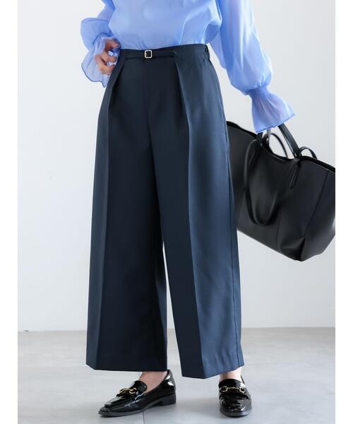 Te chichi(テチチ)の「ナローベルトワイドクロップトパンツ(その他パンツ・レディース・ネイビー/グレー/ブラウン・F)」の6枚目の写真