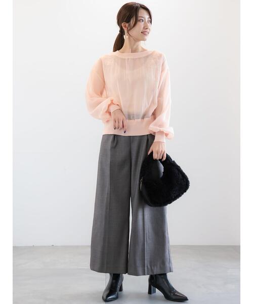 Te chichi(テチチ)の「ナローベルトワイドクロップトパンツ(その他パンツ・レディース・ネイビー/グレー/ブラウン・F)」の12枚目の写真