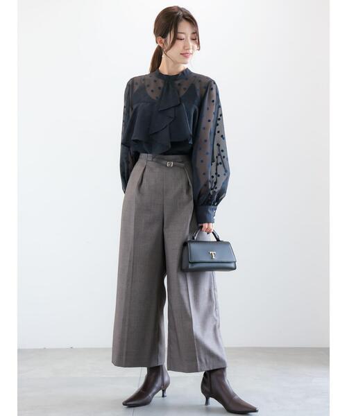 Te chichi(テチチ)の「ナローベルトワイドクロップトパンツ(その他パンツ・レディース・ネイビー/グレー/ブラウン・F)」の13枚目の写真