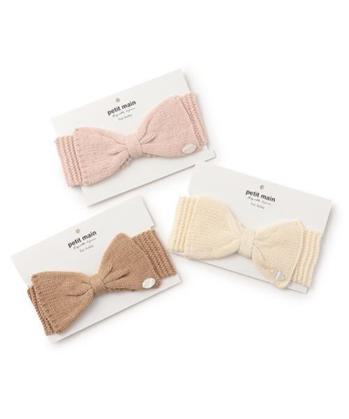 petit main（プティマイン）の「ニットヘアバンド（ヘアバンド・キッズ・アイボリー/ライトピンク/ベージュ・FREE）」の7枚目の写真
