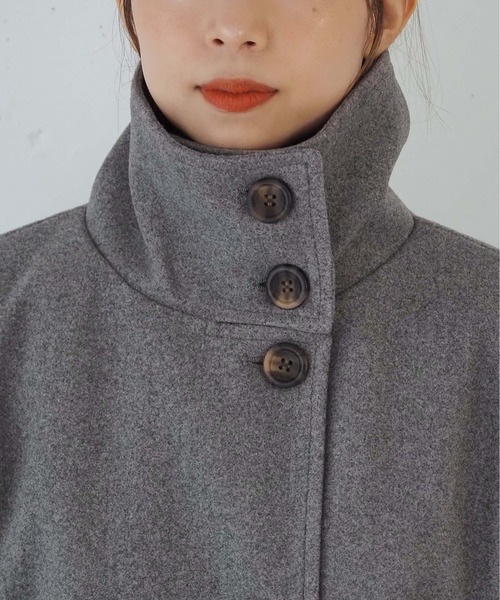 tiptop（ティップトップ）の「コクーンミドルコート（ステンカラーコート・レディース・ダークブラウン/ブラック/グレー・FREE）」の18枚目の写真