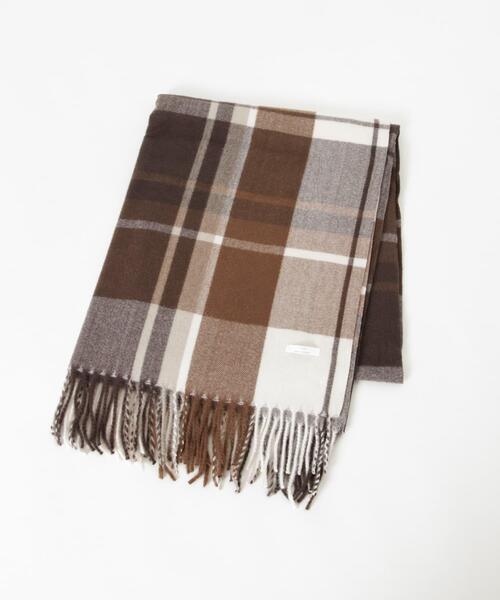 ITEMS URBANRESEARCH（アイテムズ アーバンリサーチ）の「チェックストール（マフラー・レディース・ライトブルー/ネイビー/オレンジ/ブラウン・ONE）」の7枚目の写真