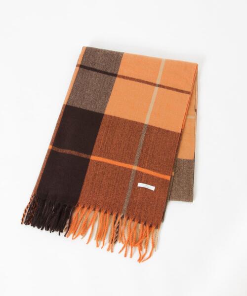 ITEMS URBANRESEARCH（アイテムズ アーバンリサーチ）の「チェックストール（マフラー・レディース・ライトブルー/ネイビー/オレンジ/ブラウン・ONE）」の18枚目の写真