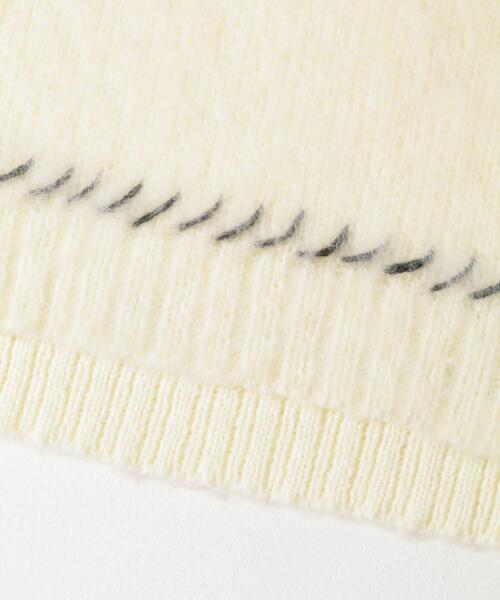 ITEMS URBANRESEARCH(アイテムズ アーバンリサーチ)の「ブランケットステッチ モヘアライクニット(ニット/セーター・メンズ・オフホワイト/ブラック・MEDIUM/LARGE)」の8枚目の写真
