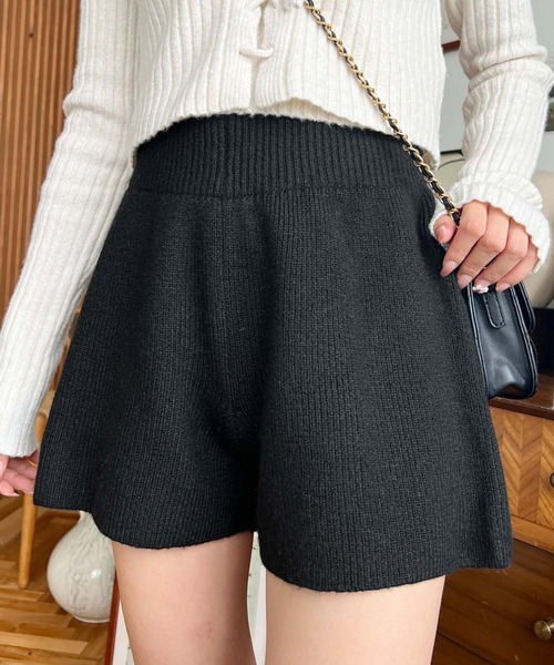 moment+（モーメントプラス）の「ショートニットパンツ（その他パンツ・レディース・グレー/ブラウン/ブラック/アイボリー/チャコールグレー・M/L）」の12枚目の写真