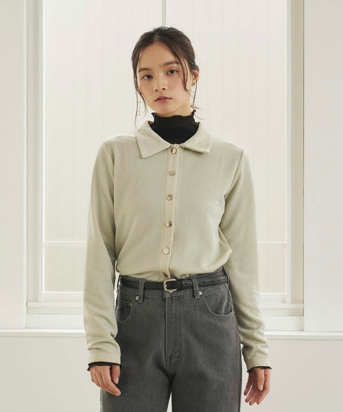 fifth（フィフス）の「ラメデザイン衿付プルオーバー（Tシャツ/カットソー・レディース・アイボリー/ブラック・M）」の3枚目の写真