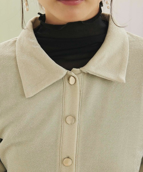 fifth（フィフス）の「ラメデザイン衿付プルオーバー（Tシャツ/カットソー・レディース・アイボリー/ブラック・M）」の6枚目の写真