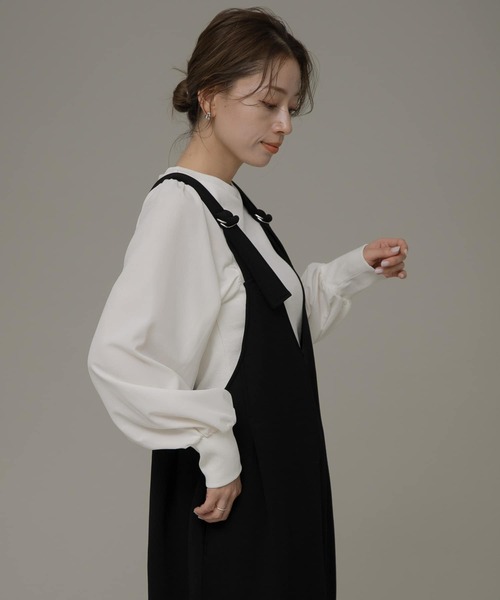 URBAN RESEARCH Sonny Label（アーバンリサーチサニーレーベル）の「Vネックジャンパースカート（ジャンパースカート・レディース・グレー/ブラック・FREE）」の22枚目の写真