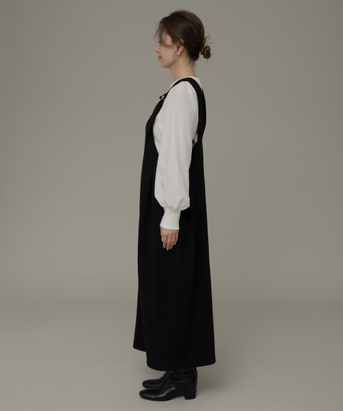 URBAN RESEARCH Sonny Label（アーバンリサーチサニーレーベル）の「Vネックジャンパースカート（ジャンパースカート・レディース・グレー/ブラック・FREE）」の8枚目の写真