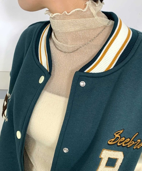 CRB(シーアールビー)の「袖切替ビッグスタジャン(スタジャン・レディース・オレンジ/ネイビー/グリーン・F)」の12枚目の写真