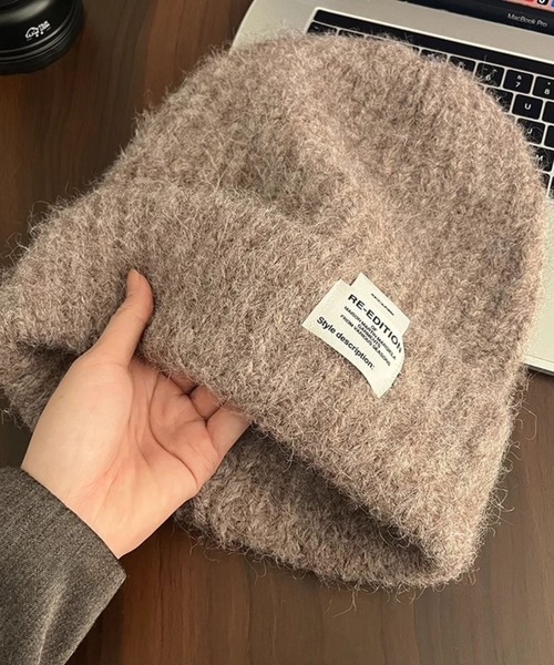 SPIGA（スピーガ）の「モヘアニット帽（ニットキャップ/ビーニー・レディース・ブラウン/ライトグレー/グレー/アイボリー/ブラック・FREE）」の5枚目の写真