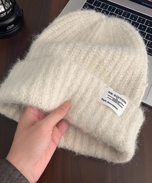 SPIGA（スピーガ）の「モヘアニット帽（ニットキャップ/ビーニー・レディース・ブラウン/ライトグレー/グレー/アイボリー/ブラック・FREE）」の2枚目の写真