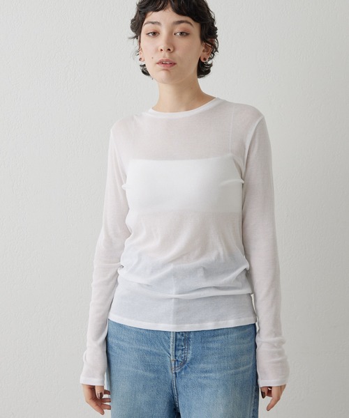 【Whim Gazette / THE PAUSE】 シアーセットロングTシャツ Whim Gazette(ウィム ガゼット)の【THE PAUSE】シアーセット