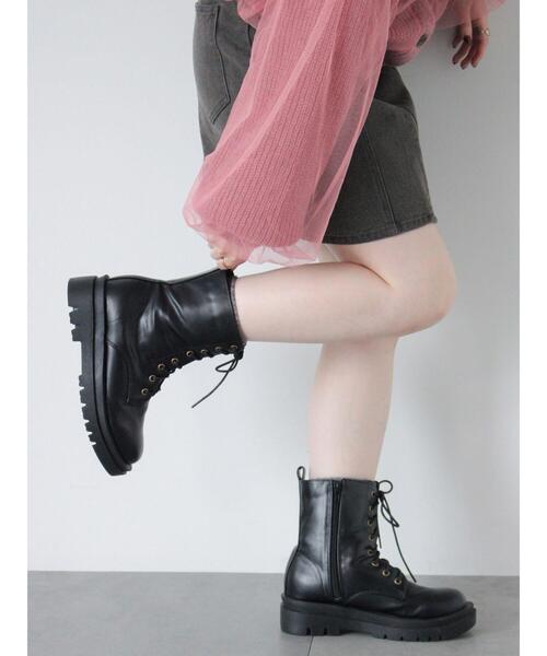 ehka sopo（エヘカソポ）の「レースアップブーツ（ブーツ・レディース・ブラウン/ブラック・L/M）」の5枚目の写真