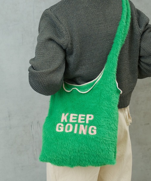 Actually（アクチュアリー）の「ルーズシャギーニットバッグ（トートバッグ・レディース・ブラック/グレー/グリーン・フリー）」の15枚目の写真