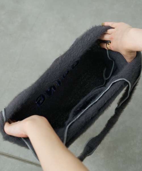 Actually（アクチュアリー）の「ルーズシャギーニットバッグ（トートバッグ・レディース・ブラック/グレー/グリーン・フリー）」の19枚目の写真