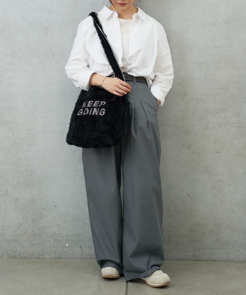 Actually（アクチュアリー）の「ルーズシャギーニットバッグ（トートバッグ・レディース・ブラック/グレー/グリーン・フリー）」の4枚目の写真