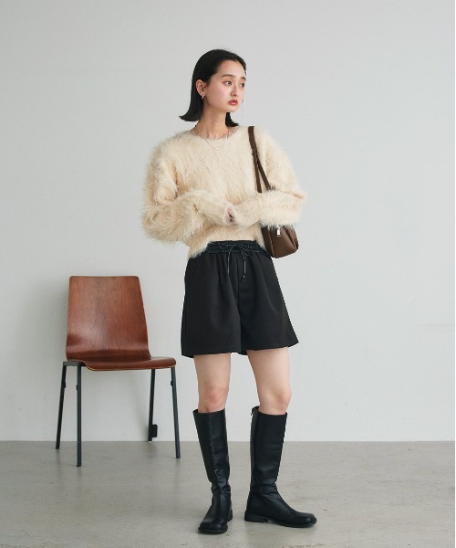 ad thie（アドティエ）の「ウエスト切替 ハーフパンツ（その他パンツ・レディース・ダークグレー/ブラック・FREE）」の3枚目の写真