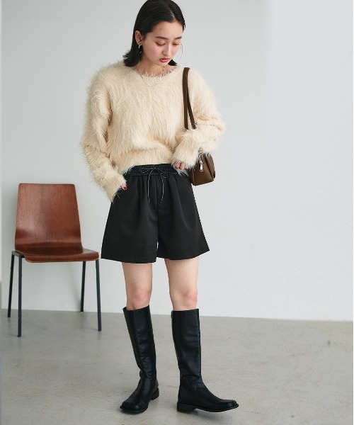 ad thie（アドティエ）の「ウエスト切替 ハーフパンツ（その他パンツ・レディース・ダークグレー/ブラック・FREE）」の7枚目の写真